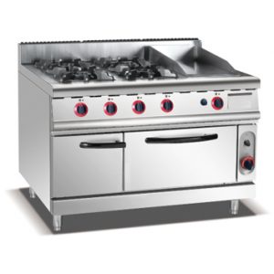 Gas Range 4-Burner Stove & Griddle & Oven